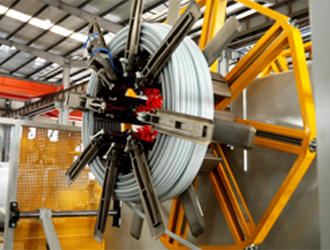LSP-110&nbsp;HDPE&nbsp;Pipe&nbsp;3 layer&nbsp;Coextrusion&nbsp;Line w/&nbsp;online&nbsp;coiler